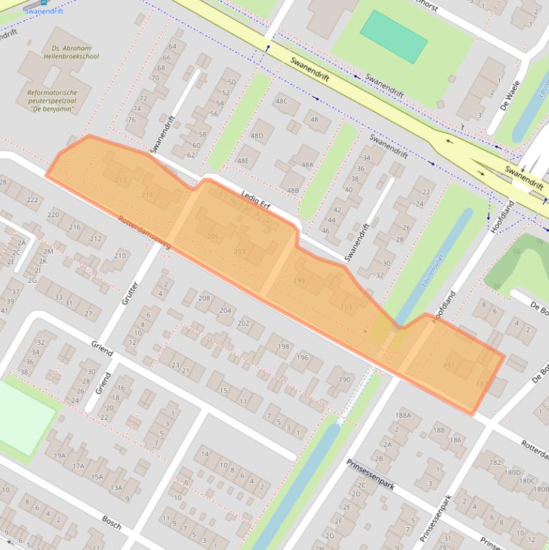 Kaart van postcodegebied 3332AH.