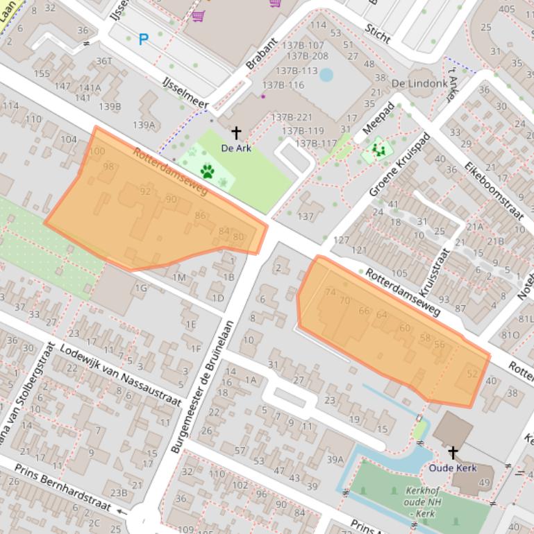 Kaart van postcodegebied 3332AK.