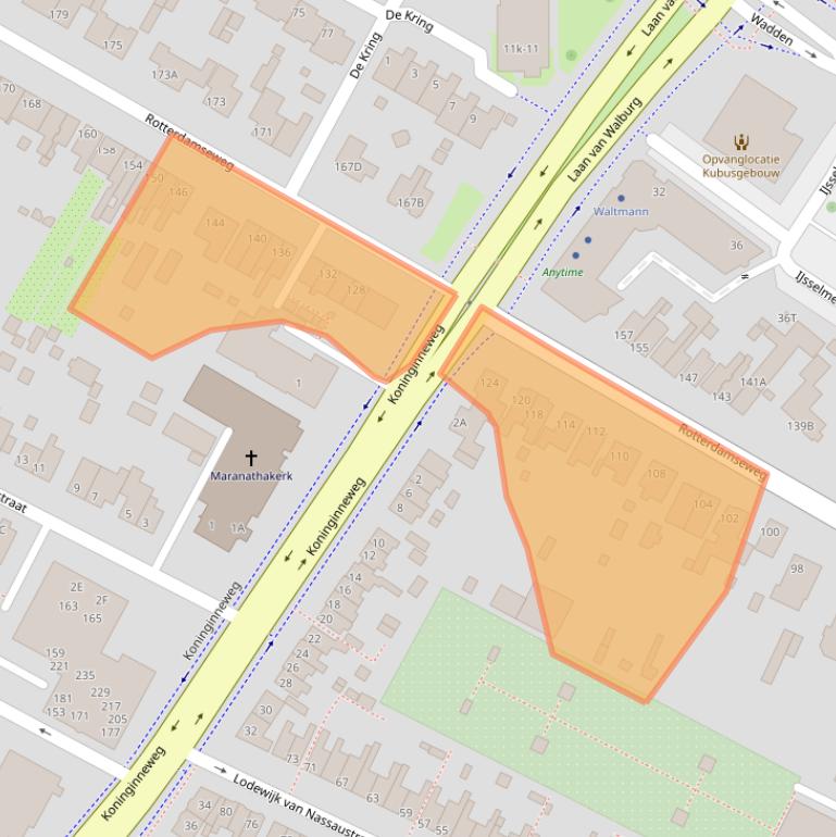 Kaart van postcodegebied 3332AL.