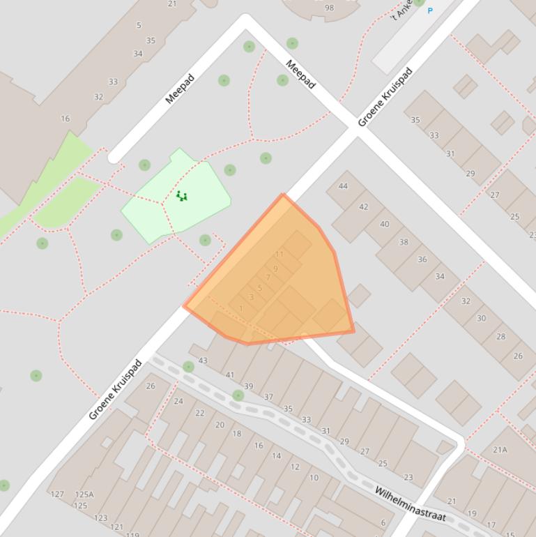 Kaart van postcodegebied 3332BC.