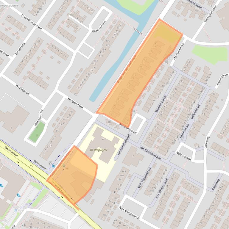 Kaart van postcodegebied 3332CD.