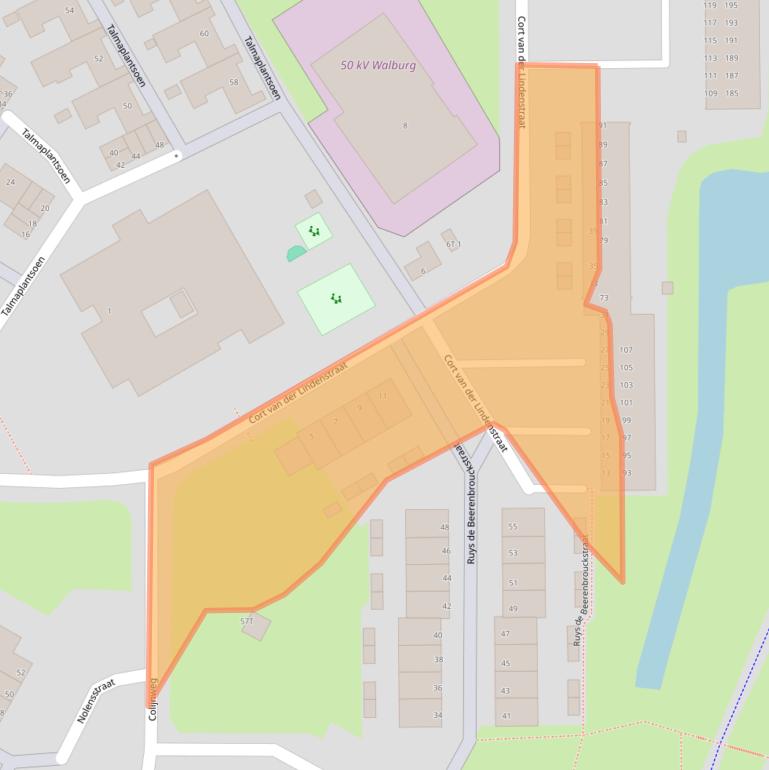 Kaart van postcodegebied 3332CE.