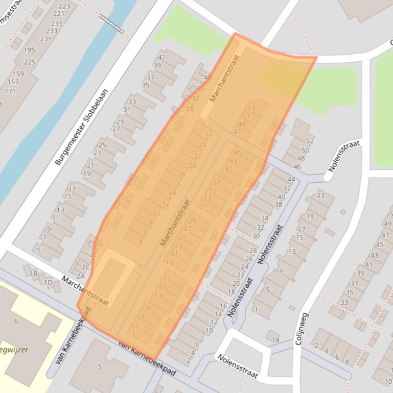 Kaart van postcodegebied 3332CL.