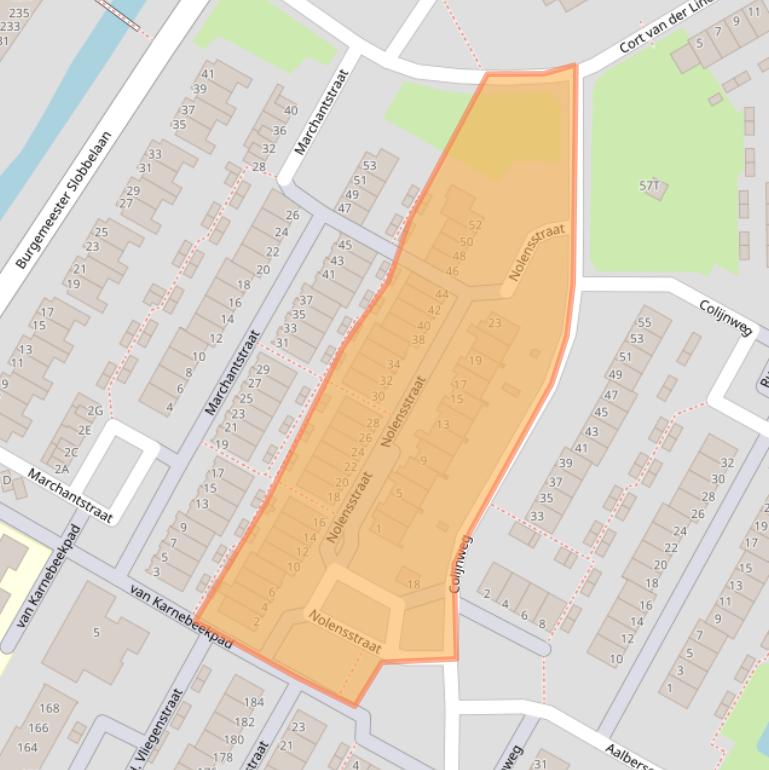 Kaart van postcodegebied 3332CM.