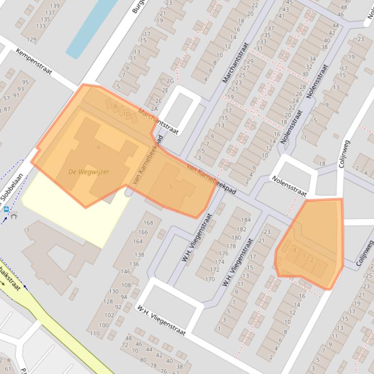 Kaart van postcodegebied 3332CS.