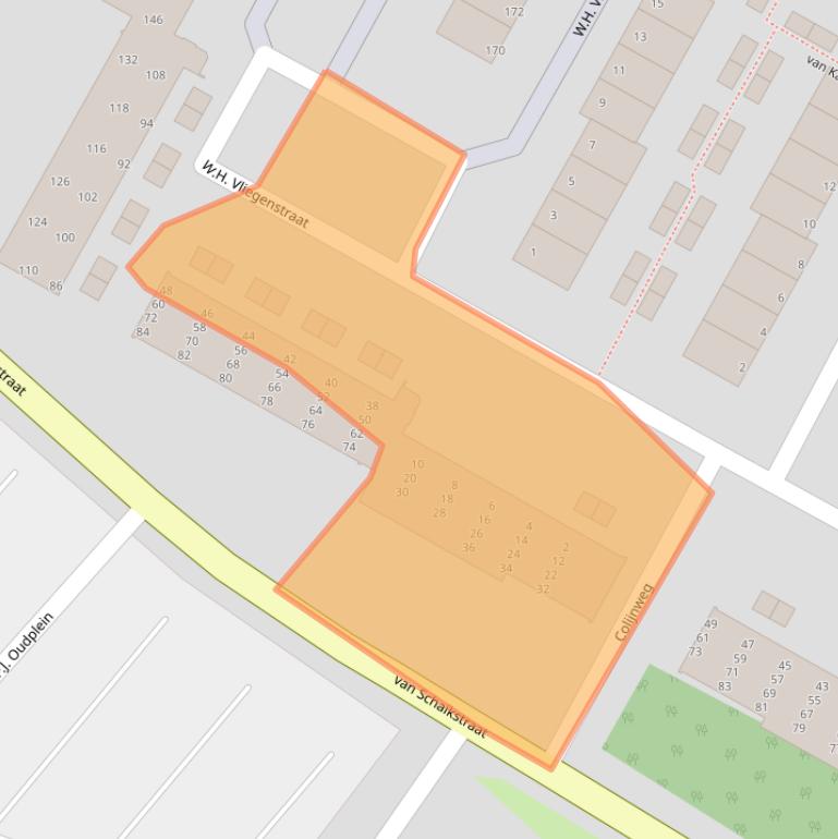 Kaart van postcodegebied 3332CV.