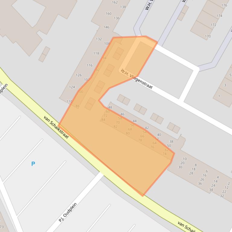 Kaart van postcodegebied 3332CW.