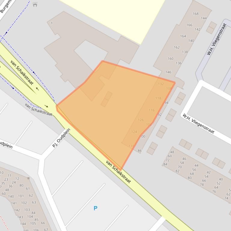 Kaart van postcodegebied 3332CX.