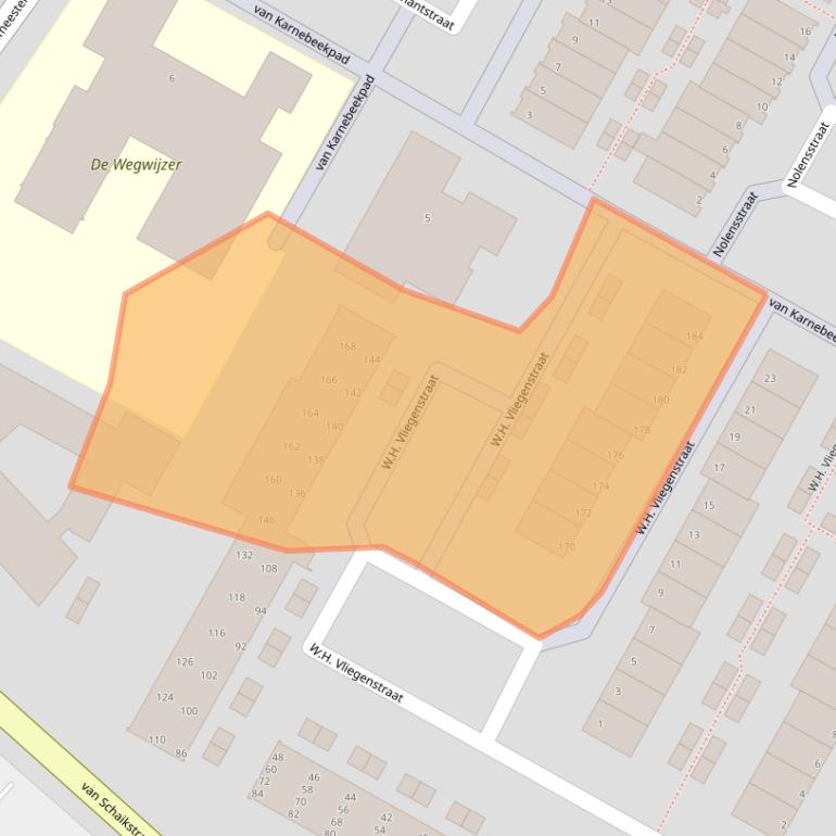 Kaart van postcodegebied 3332CZ.