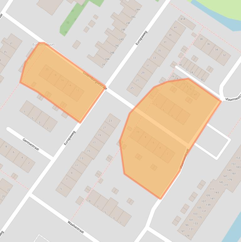 Kaart van postcodegebied 3332EK.