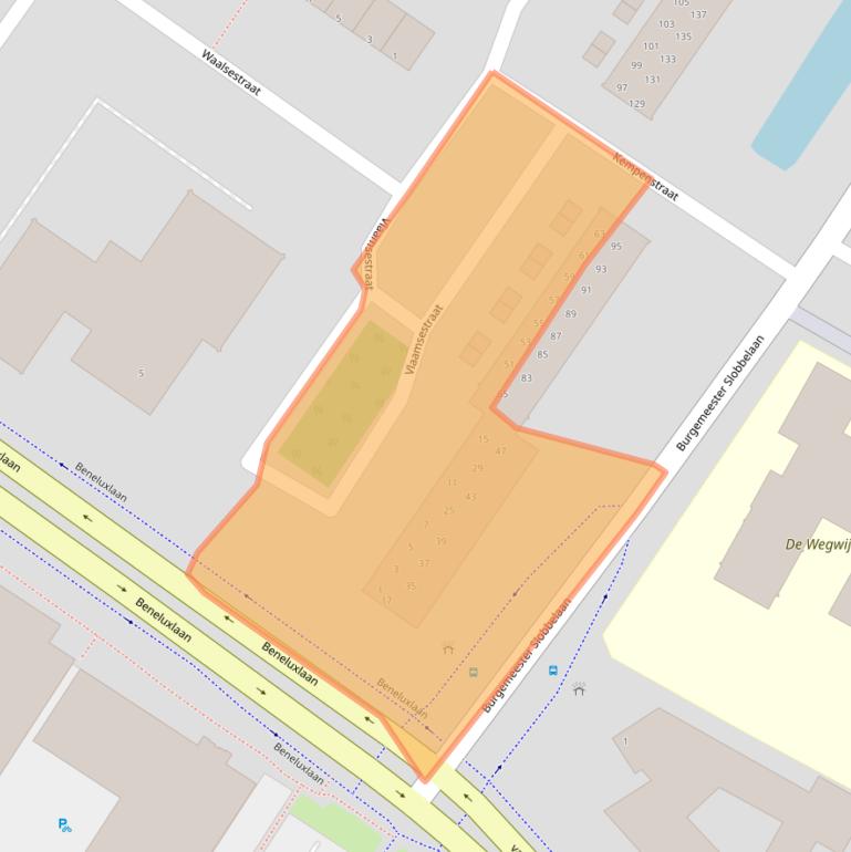 Kaart van postcodegebied 3332EM.