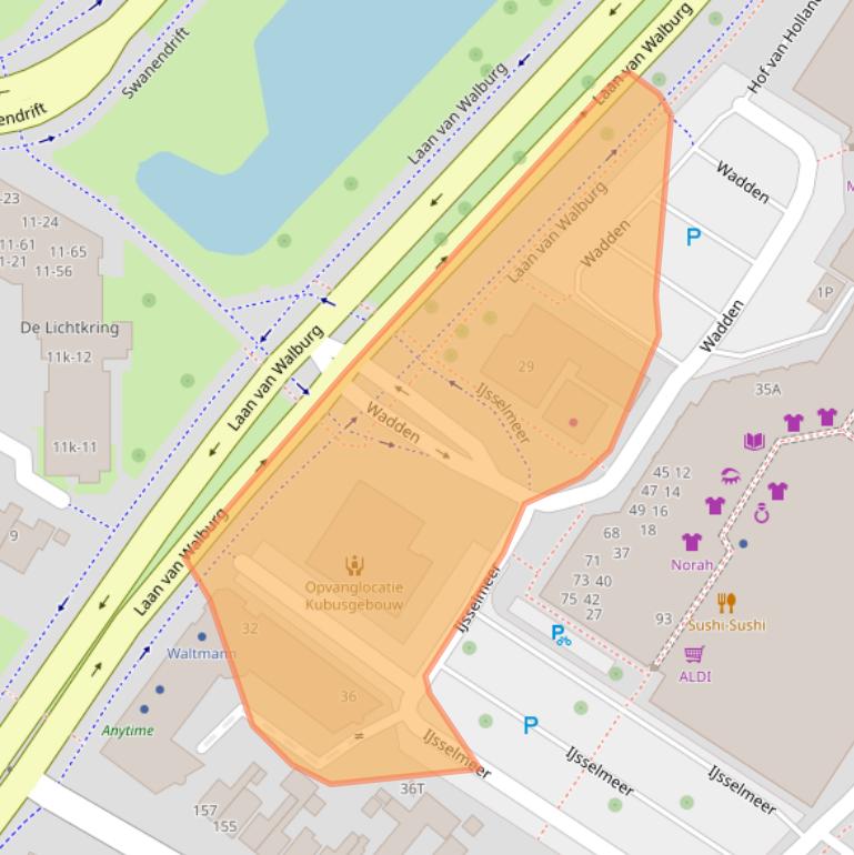 Kaart van postcodegebied 3332EX.