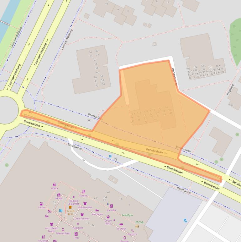 Kaart van postcodegebied 3332GB.