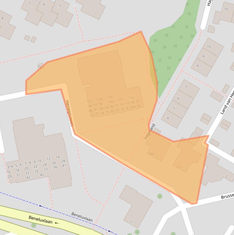 Kaart van postcodegebied 3332GD.