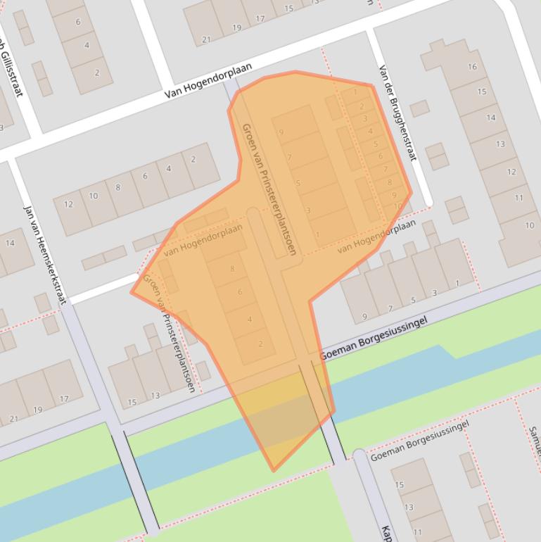 Kaart van postcodegebied 3332HK.