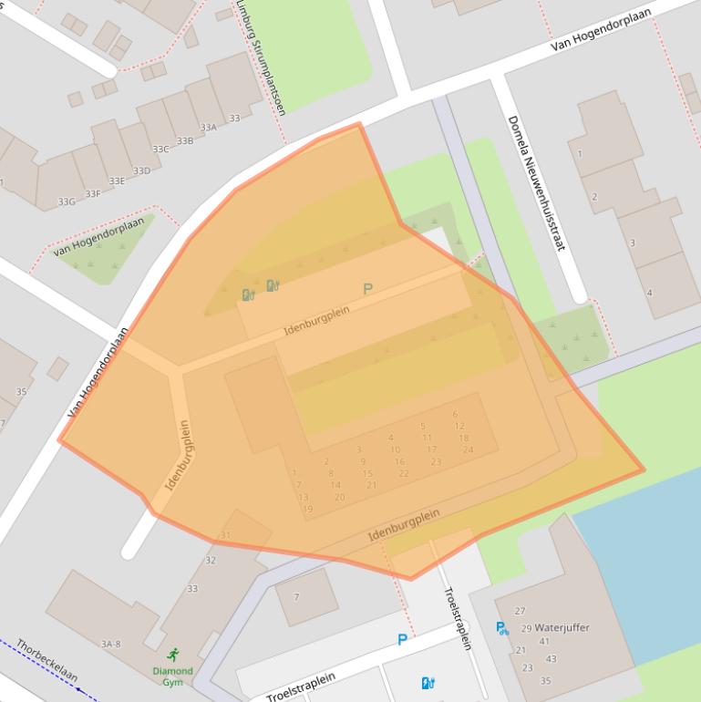 Kaart van postcodegebied 3332HL.