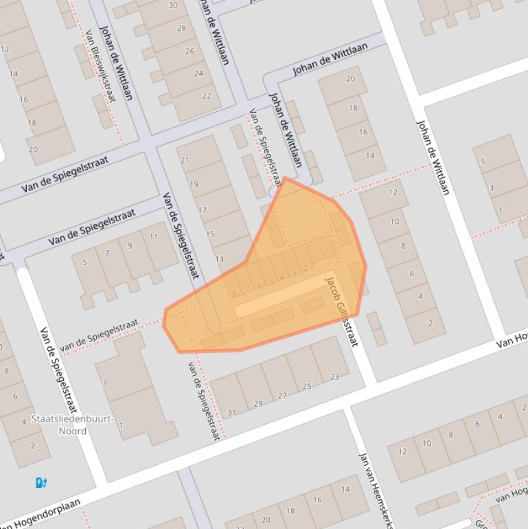 Kaart van postcodegebied 3332HN.
