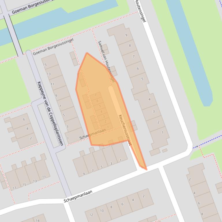 Kaart van postcodegebied 3332HP.