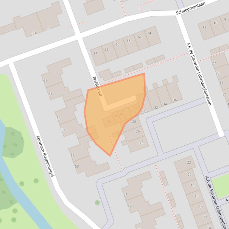 Kaart van postcodegebied 3332HT.