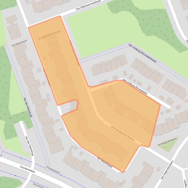 Kaart van postcodegebied 3332HX.