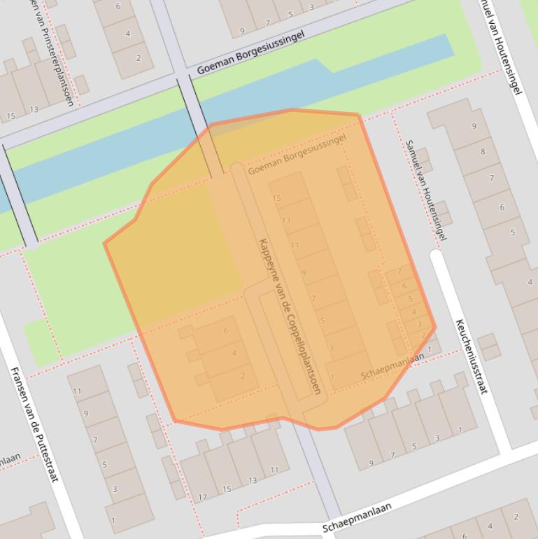 Kaart van postcodegebied 3332JK.