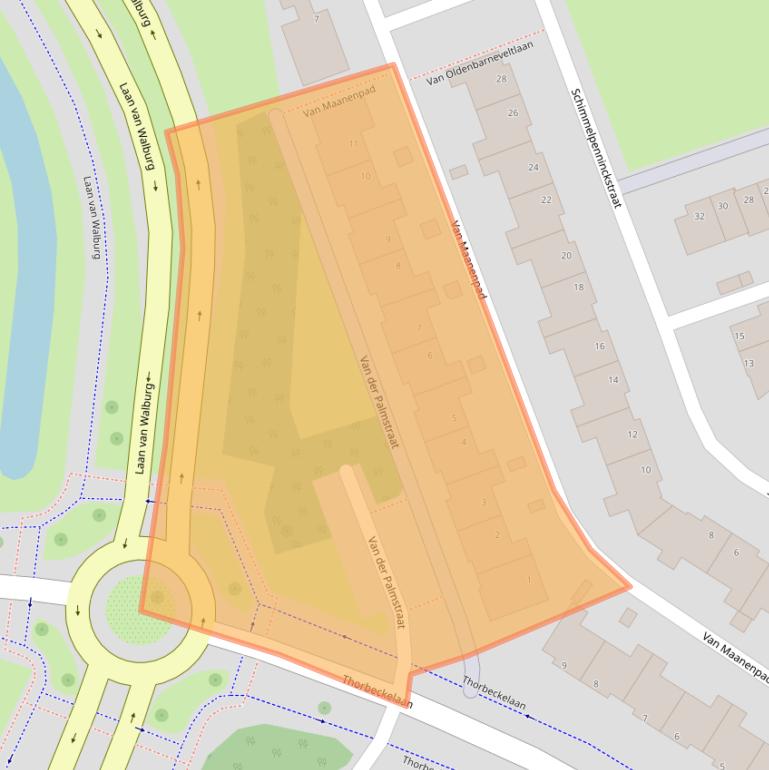 Kaart van postcodegebied 3332JL.