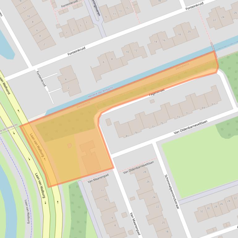 Kaart van postcodegebied 3332JN.