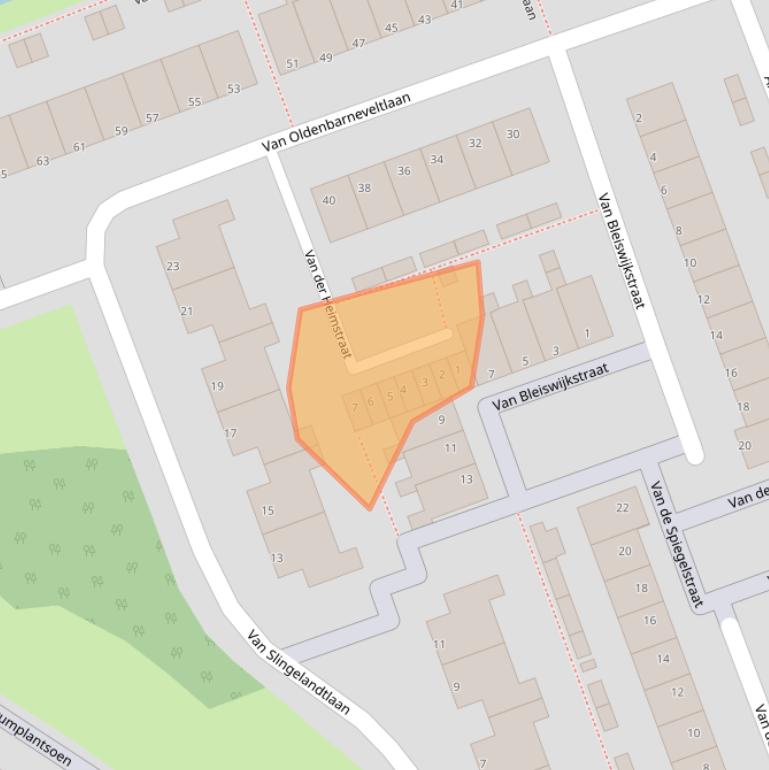 Kaart van postcodegebied 3332JP.