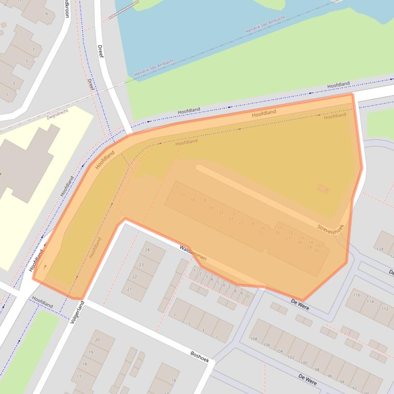 Kaart van postcodegebied 3332KR.