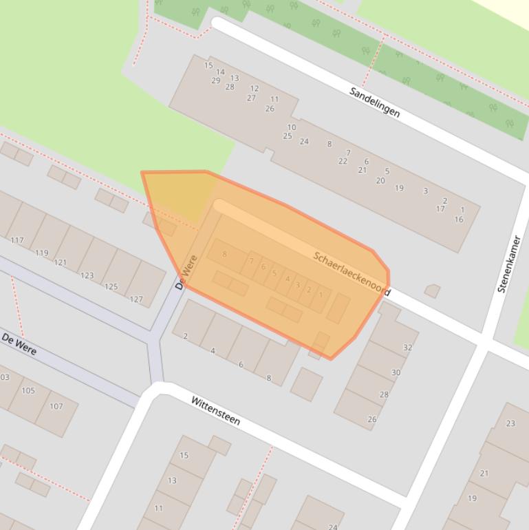 Kaart van postcodegebied 3332KX.