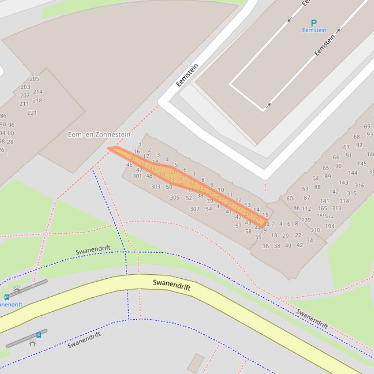 Kaart van postcodegebied 3332NB.