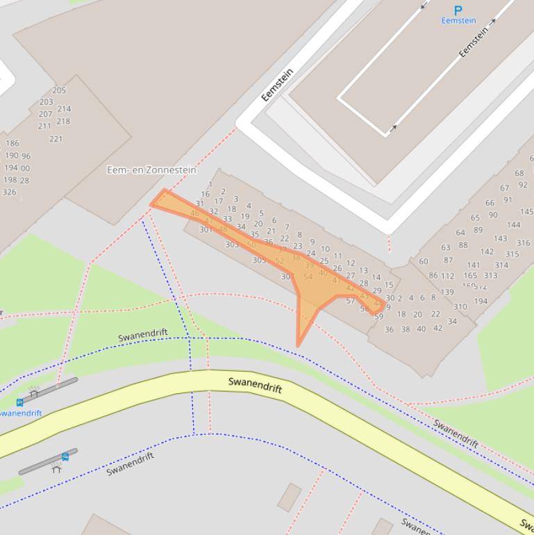 Kaart van postcodegebied 3332NC.