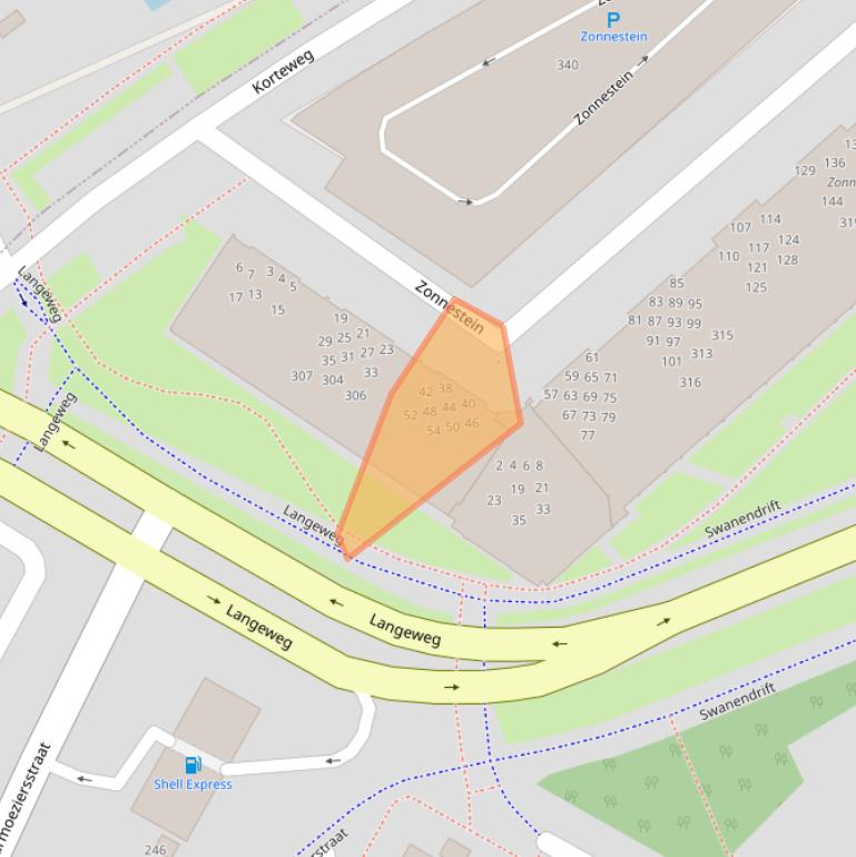 Kaart van postcodegebied 3332NP.