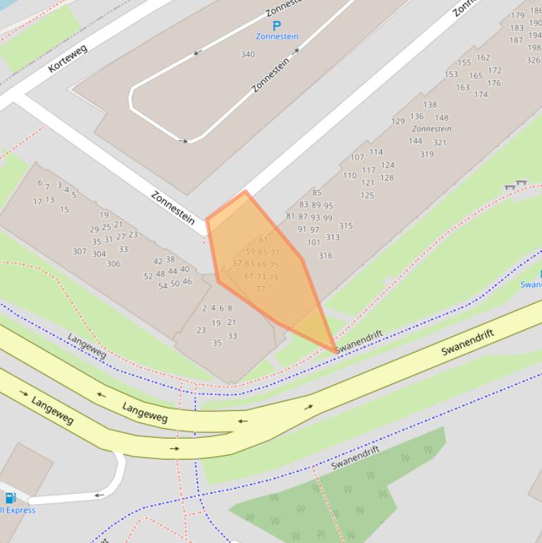 Kaart van postcodegebied 3332NR.