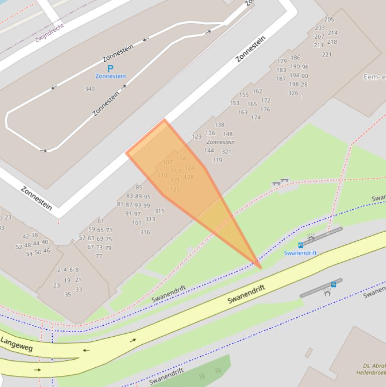 Kaart van postcodegebied 3332NT.