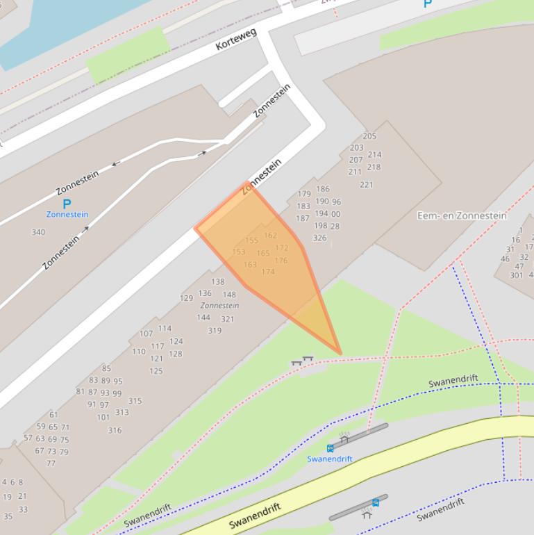 Kaart van postcodegebied 3332NW.