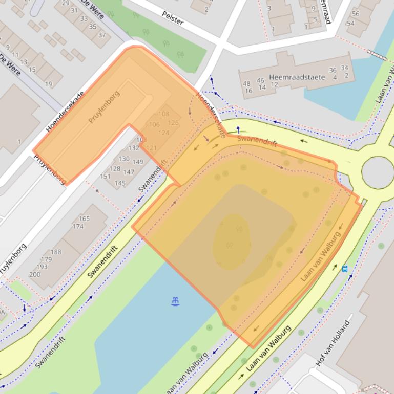 Kaart van postcodegebied 3332PB.