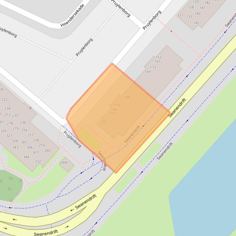 Kaart van postcodegebied 3332PE.