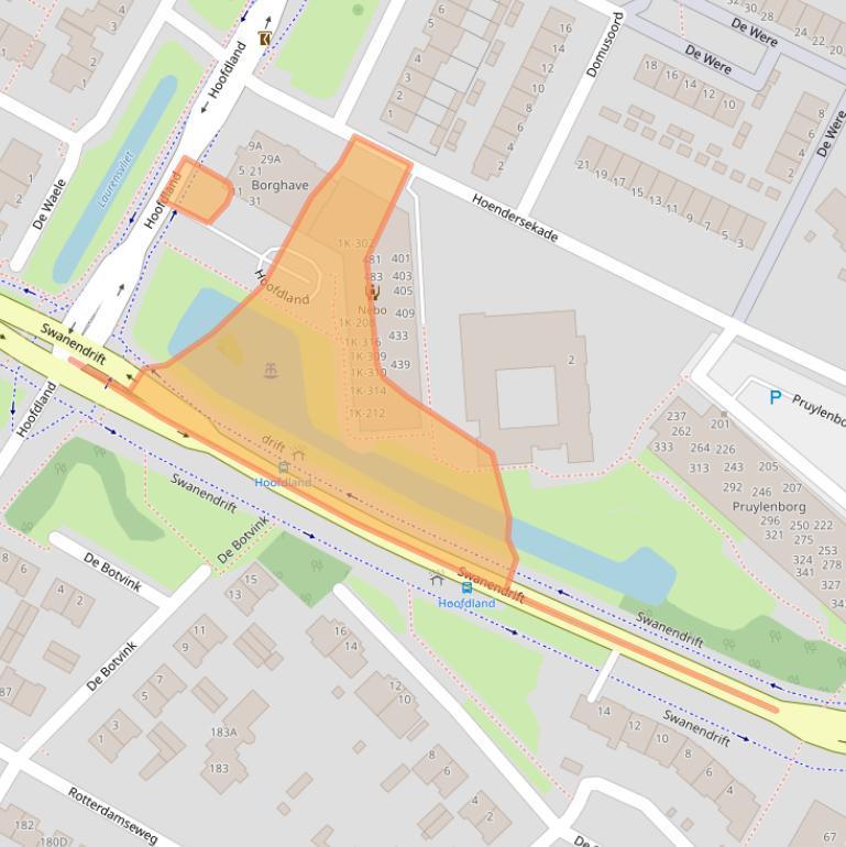 Kaart van postcodegebied 3332RD.
