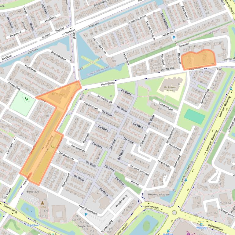 Kaart van postcodegebied 3332RG.