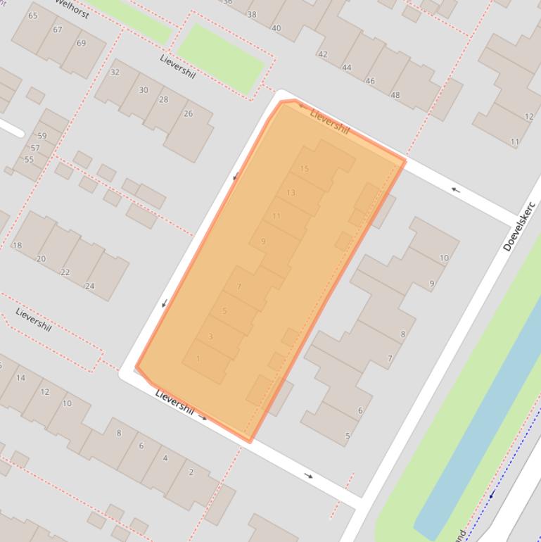 Kaart van postcodegebied 3332RH.