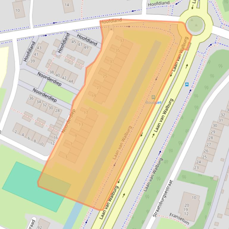 Kaart van postcodegebied 3332RK.