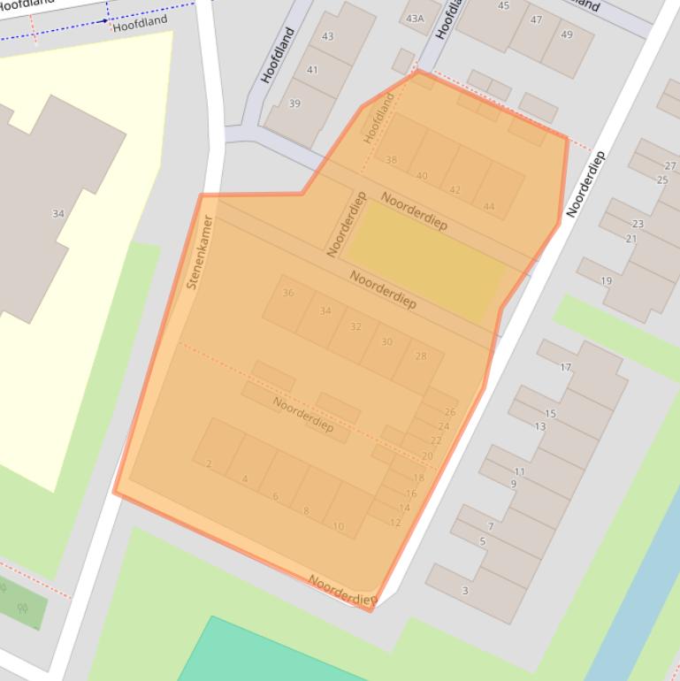 Kaart van postcodegebied 3332RL.