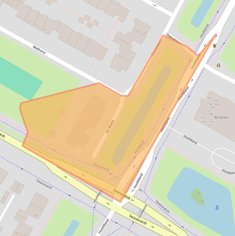 Kaart van postcodegebied 3332RS.