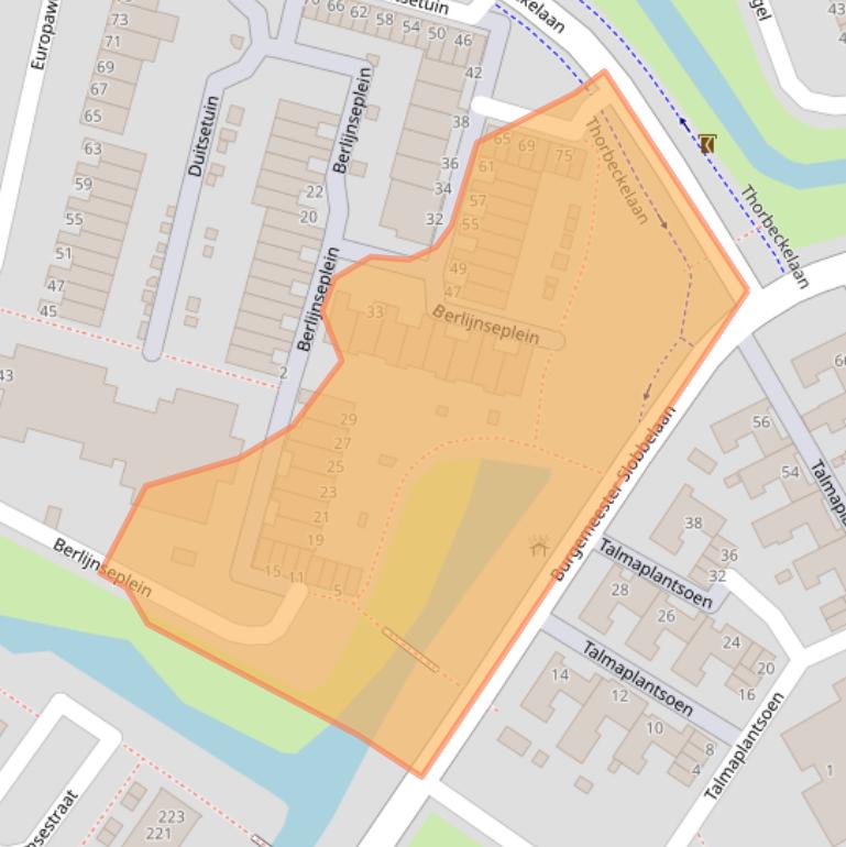 Kaart van postcodegebied 3332SB.