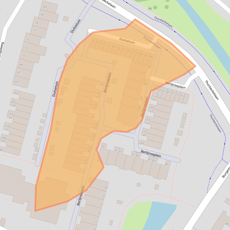 Kaart van postcodegebied 3332SC.