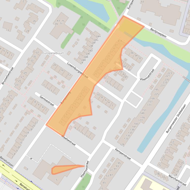 Kaart van postcodegebied 3332SE.