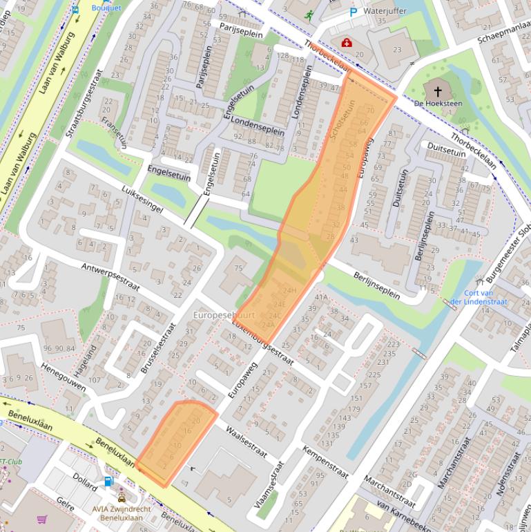 Kaart van postcodegebied 3332SH.