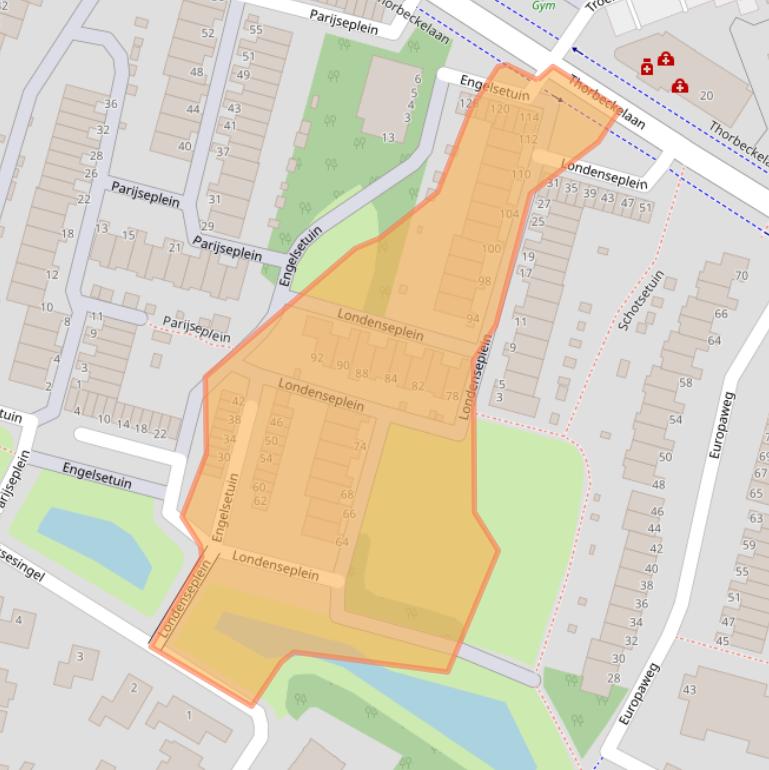 Kaart van postcodegebied 3332SK.