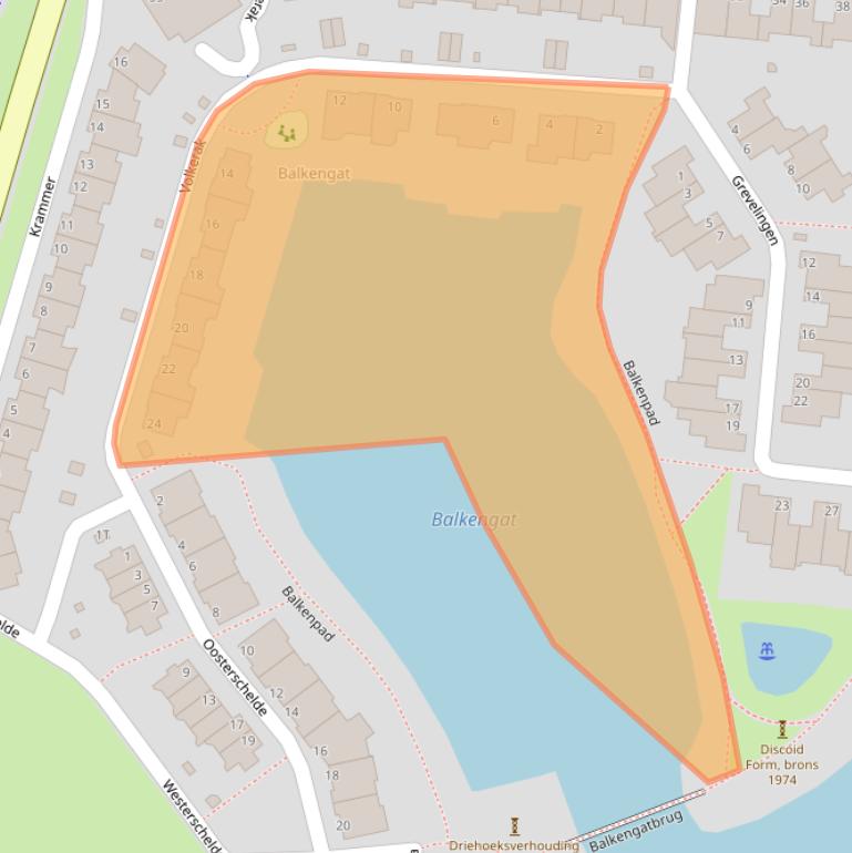 Kaart van postcodegebied 3332VE.